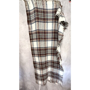 Charlotte Russe Oversized Plaid Blanket Scarf Shawl Fringe Cozy Fall Winter